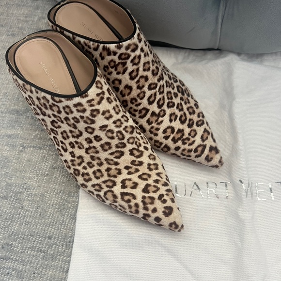 Stuart Weitzman mini leopard hair mule - Picture 2 of 10